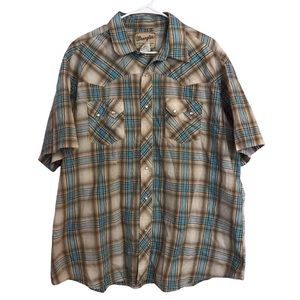 Men’s XXL Wrangler Short Sleeve Pearl Snap